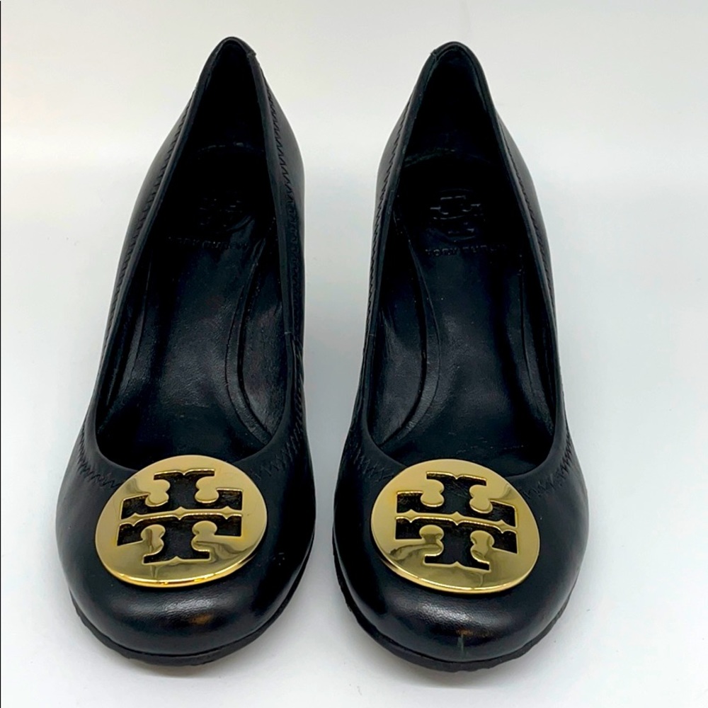 Tory Burch black wedges BNWOT 8M